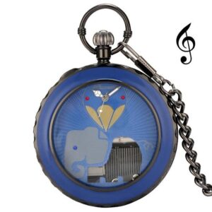 Blauwe Olifant Muzikaal Zakhorloge
